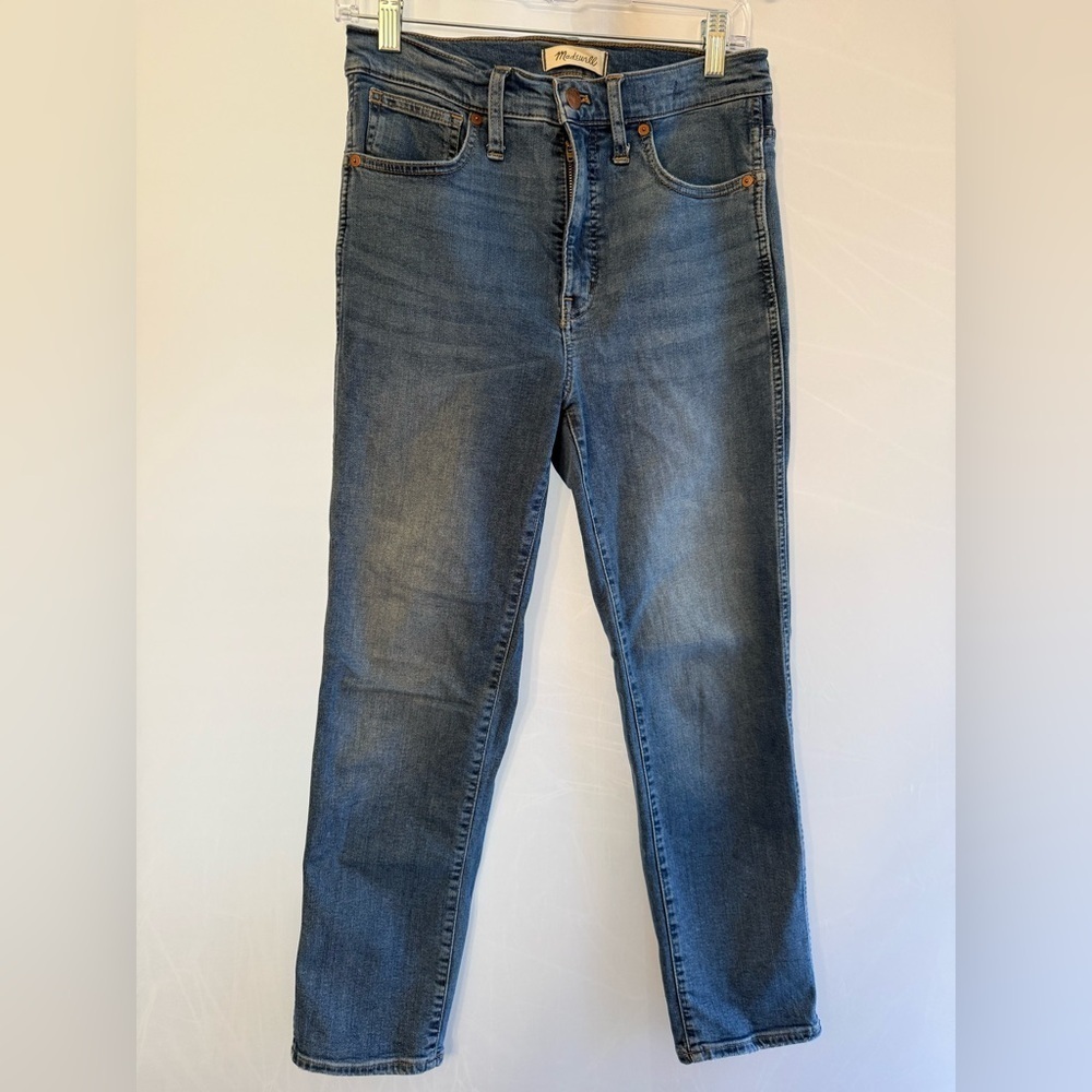 MADEWELL HIGH WAIST ANKLE STOVE PIPE JEANS 27